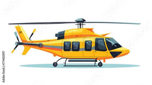 Helicopter aircraft isolated flat cartoon 