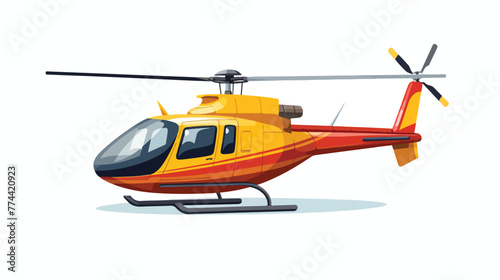 Helicopter aircraft isolated flat cartoon 