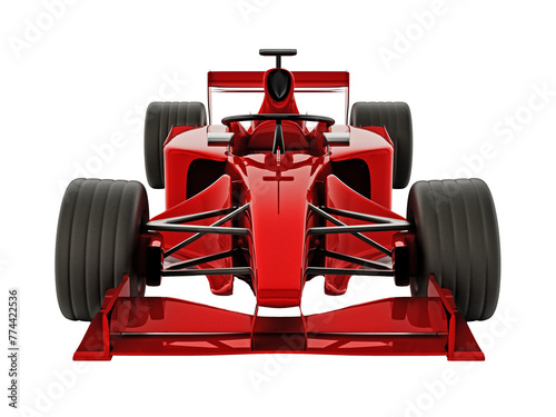 Generic racing car isolated on transparent background. 3D illustration