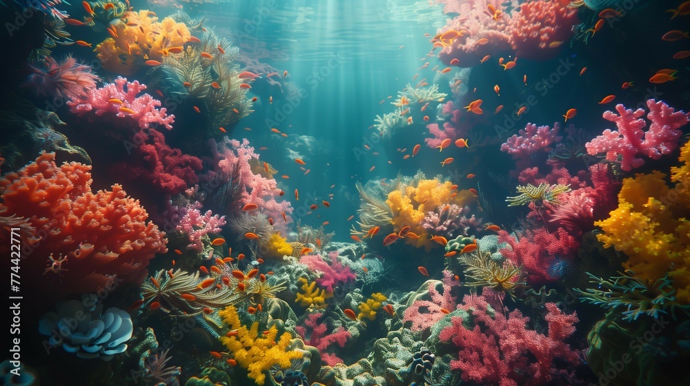 Vivid Marine Life Dream, generative ai