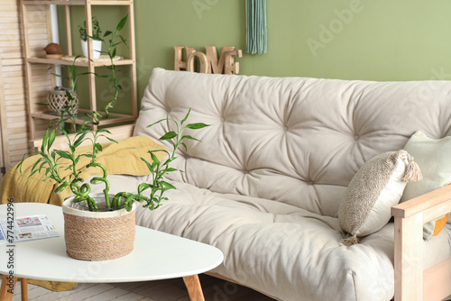 Stylish interior of green l...