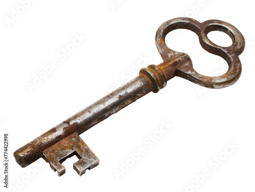 Vintage Key Isolated on Transparent