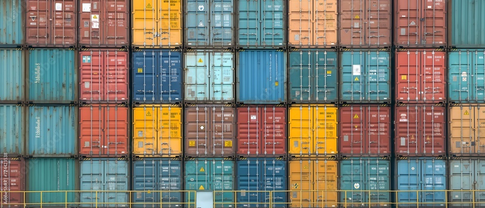 Fototapeta premium stacked shipping container