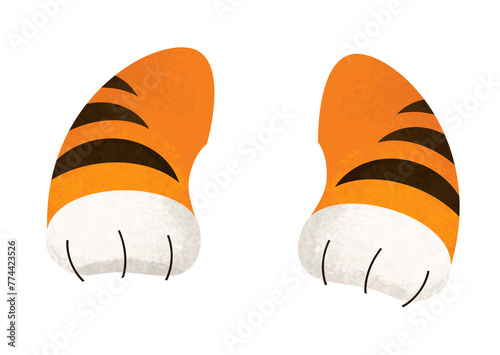 Cartoon animal funny tiger on white background illustration for the children