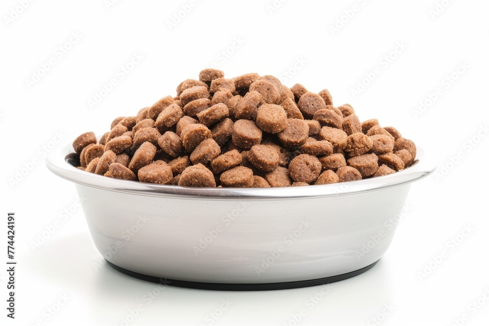Isolated dog food bowl on white background Isolated dog food bowl on white background