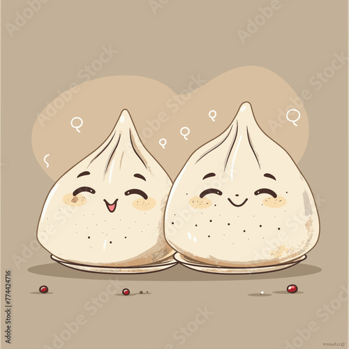 dumplings cute cartoon vector illustration