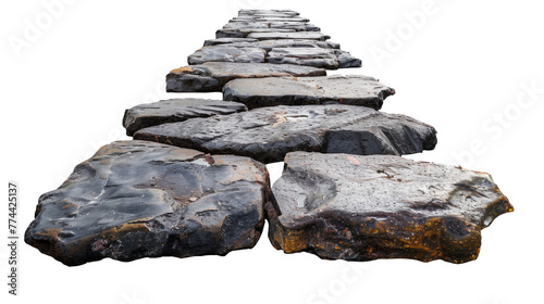 Stone Path Isolated on Transparent photo