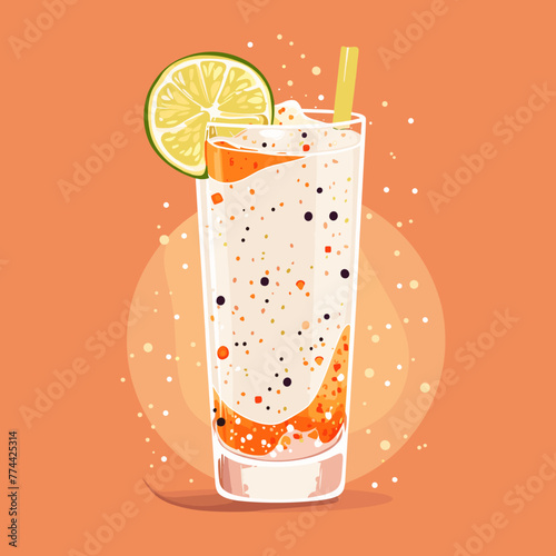 Leche de tigre Peruvian mixed. Vector illustration