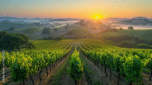 Morning Dew: Grapes in the Vineyard, generative ai