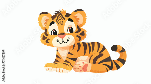 Fototapeta Naklejka Na Ścianę i Meble -  Illustration of a baby tiger with empty callouts on
