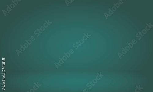 sea green room in 3d Background. Abstract gradient background.