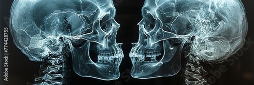 In-depth view of cranial structure in x-ray images photo