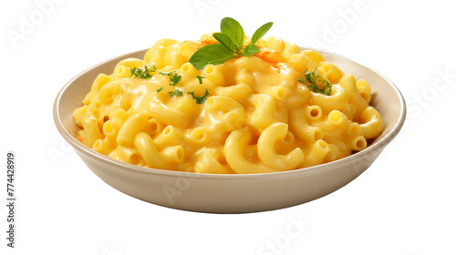 A white bowl brimming with macaroni and cheese, showcasing the creamy texture and heartwarming comfort of this classic dish