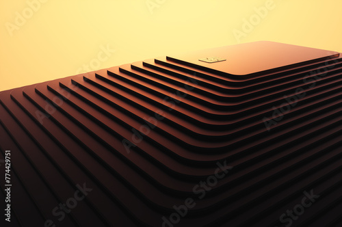Futuristic concept from a credit card or payment card. 3d rendering illustration.