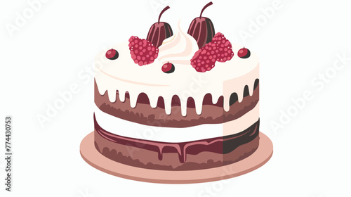 Illustration of a cake on a white background flat c