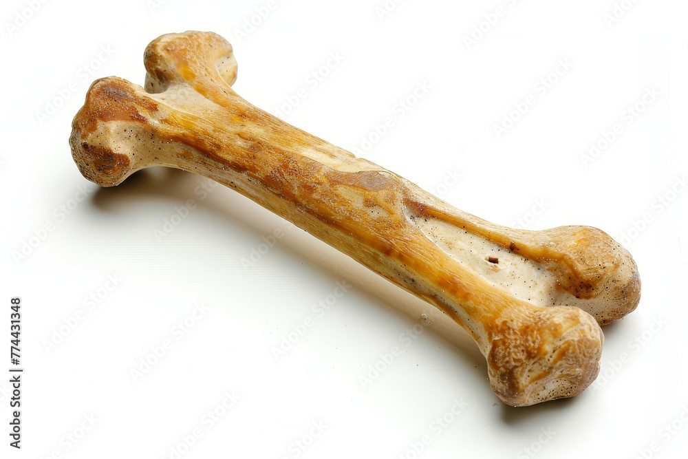 Single dog bone on a white backdrop Single dog bone on a white backdrop