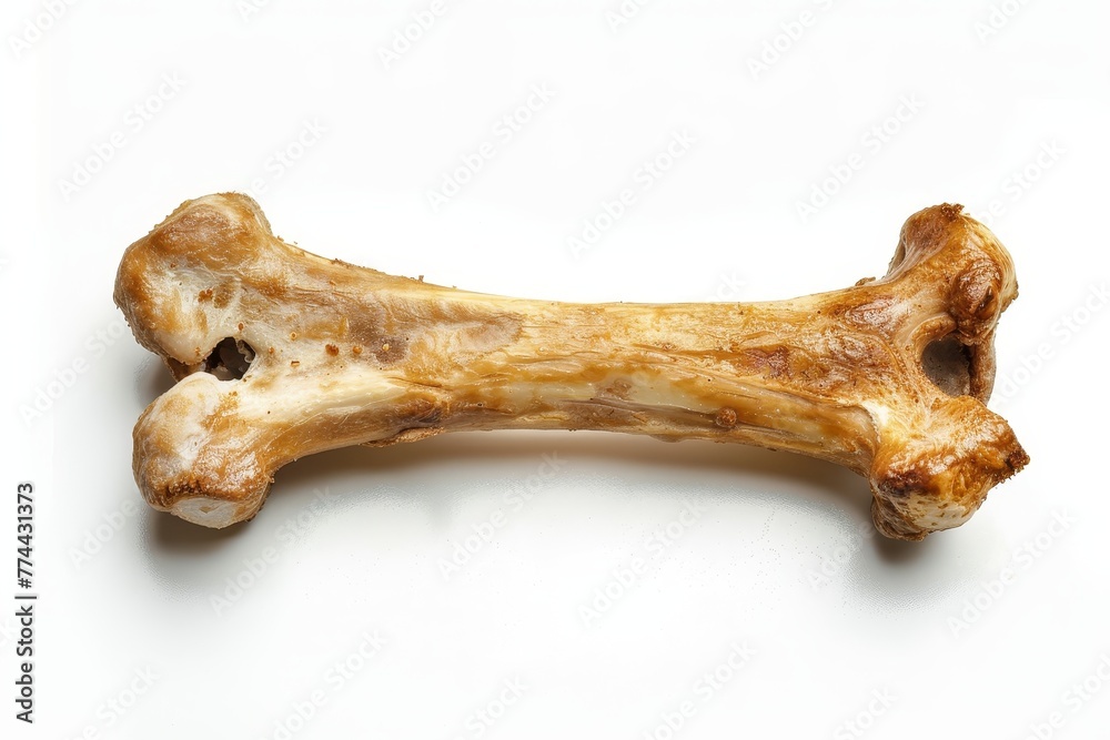 Single dog bone on white background Single dog bone on white background