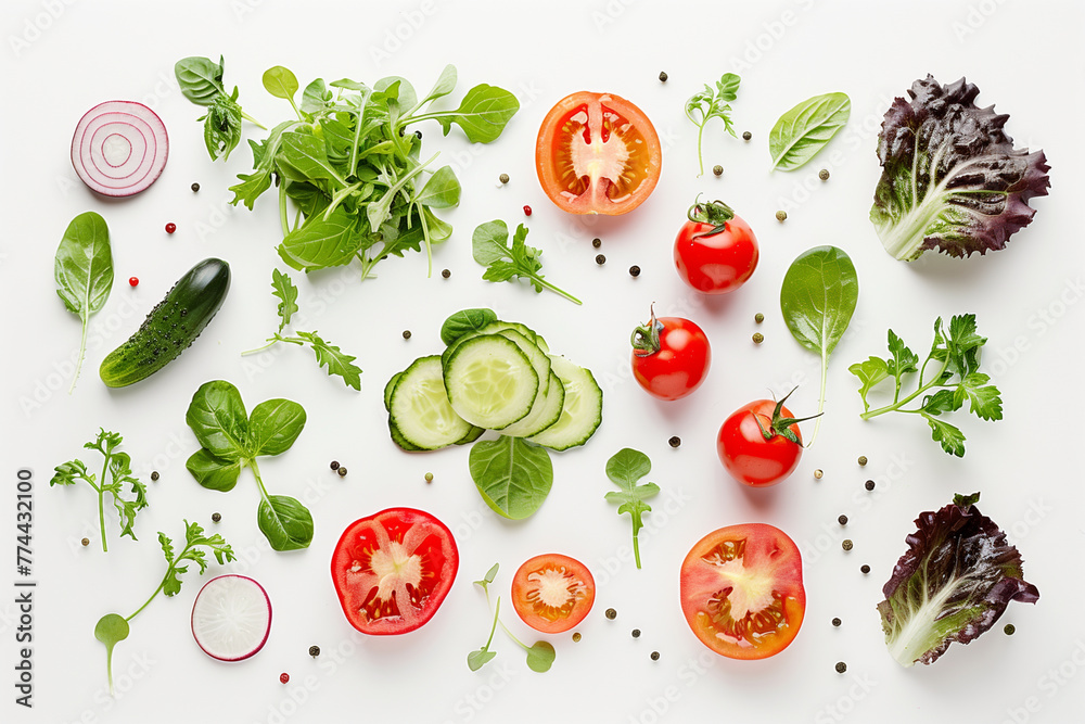 Assorted Vegetables Arranged on White Surface Assorted Vegetables Arranged on White Surface