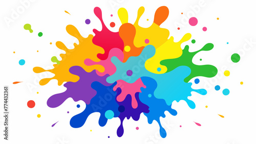 Vibrant Color Paint Splatter   Ink Vector Graphics Explore a Palette of Colors