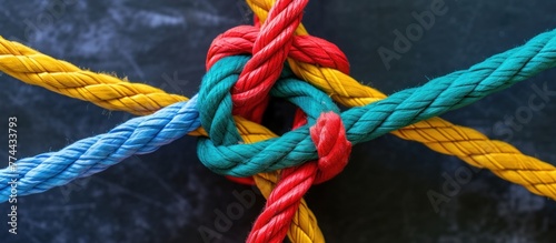 The concept of a group is connected as many different strings tied together and connected