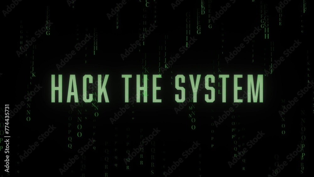 Matrix Rain Letters Digital Glitch Computer Hack Title Intro Stock ...