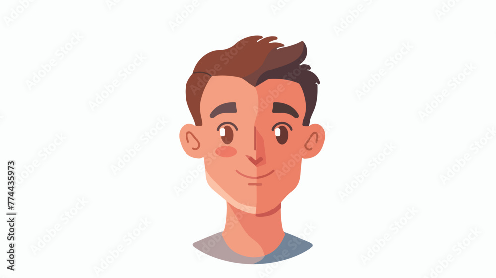Illustration of a face on a white background flat c