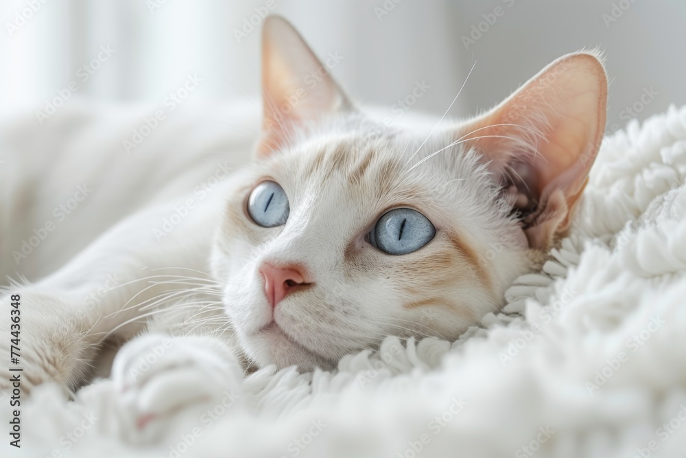 Blue-Eyed Feline Dreaming