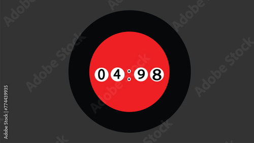 Abstract alarm clock simple white silhouette icon isolated on white background.