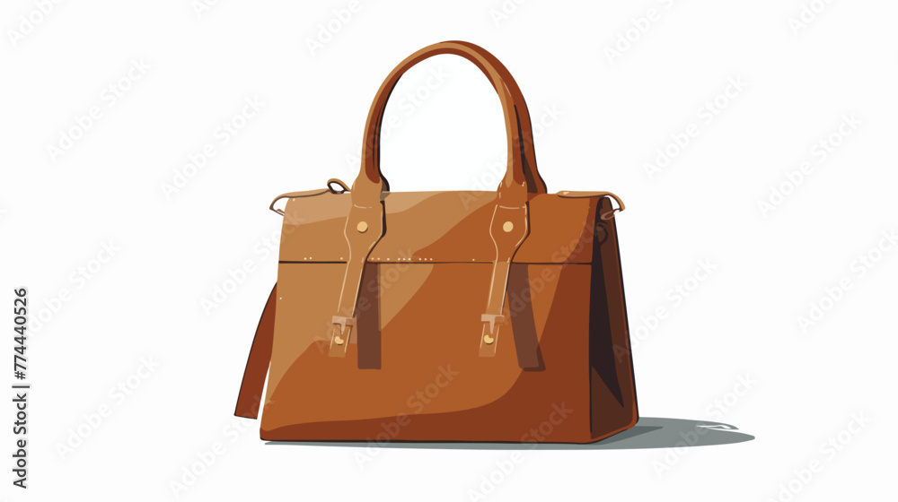 Illustration of a leather handbag on a white backgr