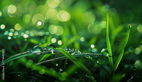 Freshness Unveiled: Close-Up Capture of Dew Drops