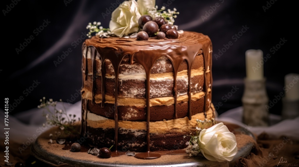 cake brown and nice 8k photography