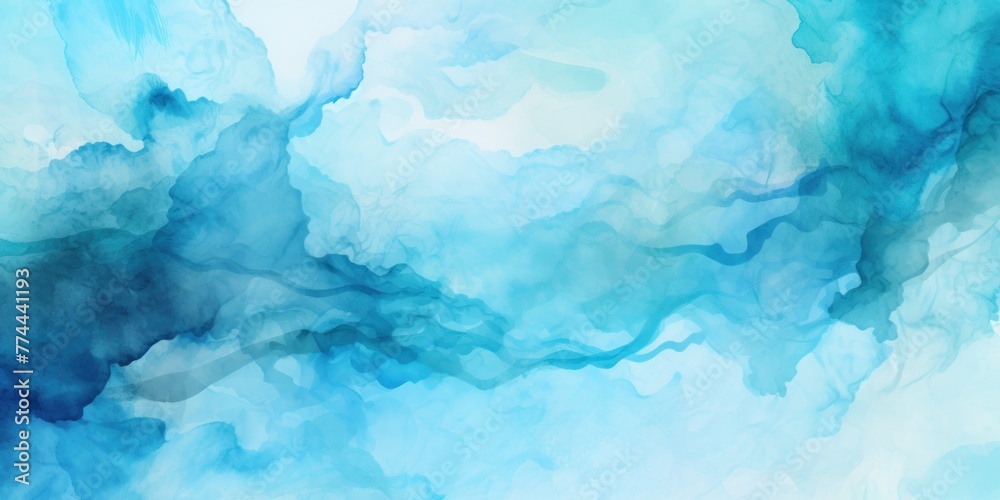 Turquoise abstract watercolor stain background pattern 