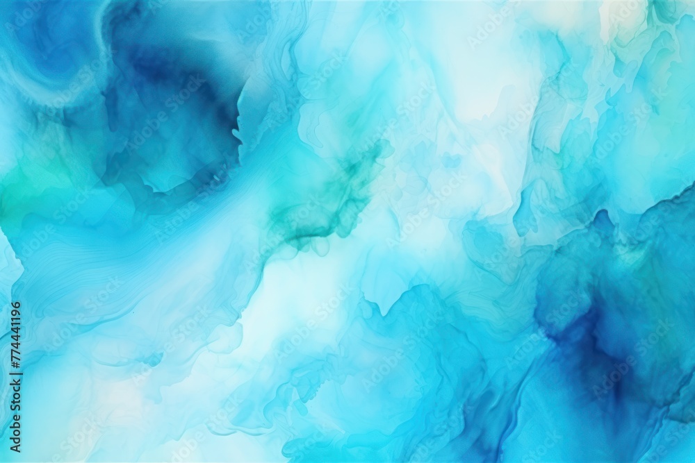 Turquoise abstract watercolor stain background pattern 