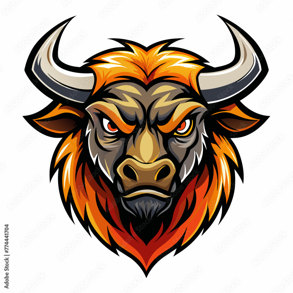 Fototapeta premium Modern, Bull, Vector, Logo, Illustration, Strong, 