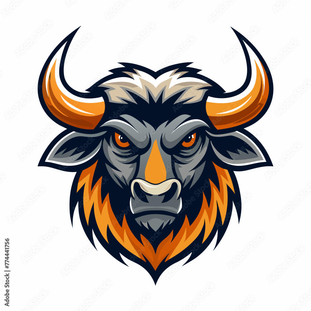 Modern, Bull, Vector, Logo, Illustration, Strong, 