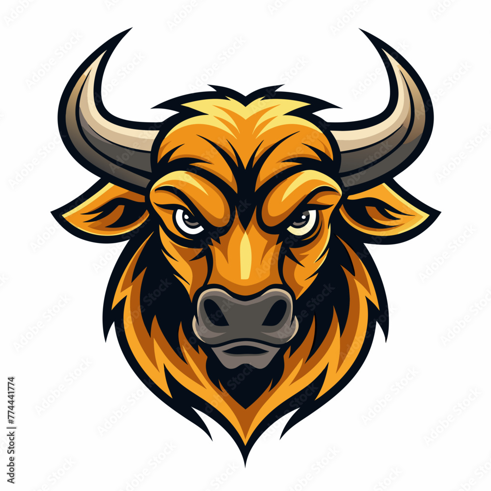 Fototapeta premium Modern, Bull, Vector, Logo, Illustration, Strong, 