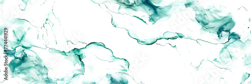 Teal and turquoise watercolor marbled pattern on transparent background.
