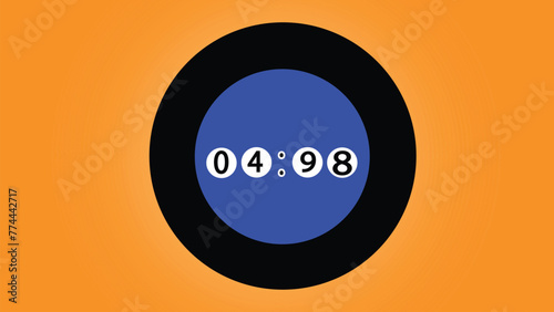Abstract alarm clock simple white silhouette icon isolated on white background.