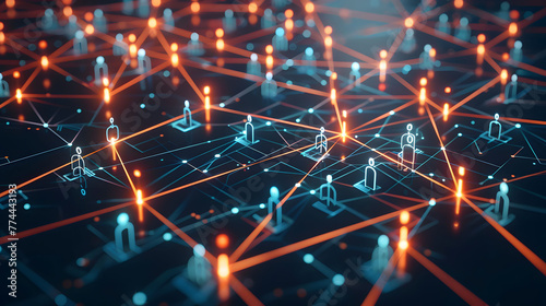 A digital map featuring interconnected location pins, symbolizing global network connectivity and geographic information technology. Concept of global connections and geolocation maps for business.