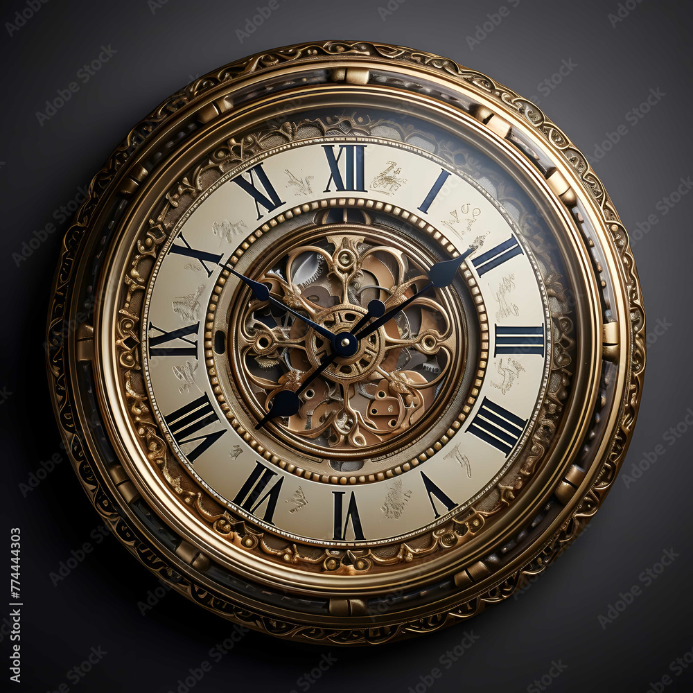 steampunk simple clock face without hands texture