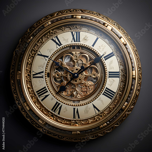 steampunk simple clock face without hands texture