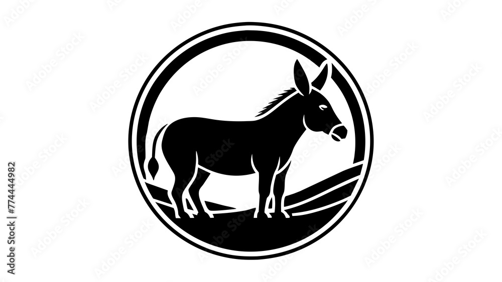 a-donkey-icon-in-circle-logo vector illustration a-donkey-icon-in-circle-logo vector illustration