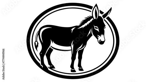 Fototapeta Naklejka Na Ścianę i Meble -  a-donkey-icon-in-circle-logo vector illustration