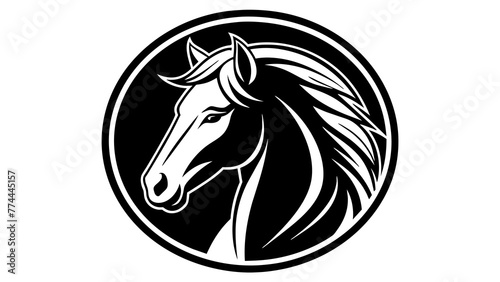 Fototapeta Naklejka Na Ścianę i Meble -  a-horse-icon-in-circle-logo vector illustration