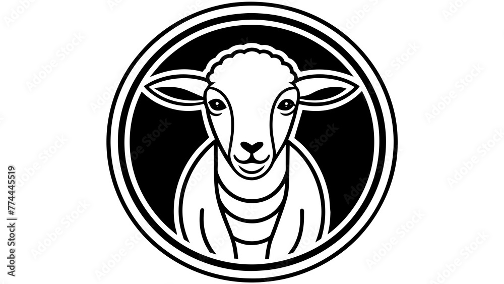a-lamb-icon-in-circle-logo vector illustration a-lamb-icon-in-circle-logo vector illustration
