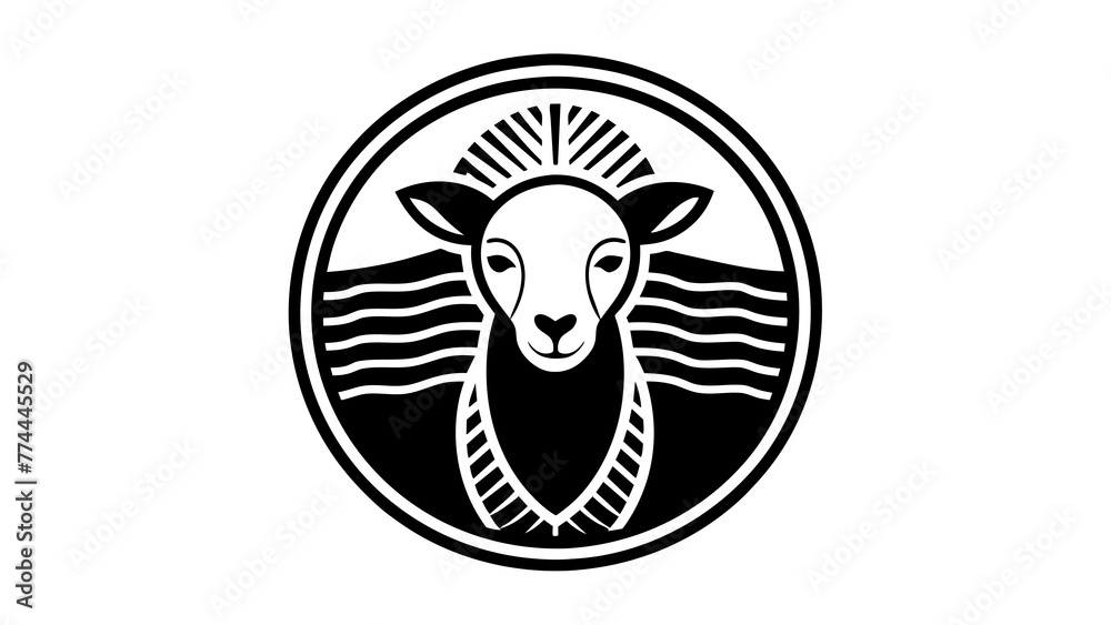 a-lamb-icon-in-circle-logo vector illustration a-lamb-icon-in-circle-logo vector illustration