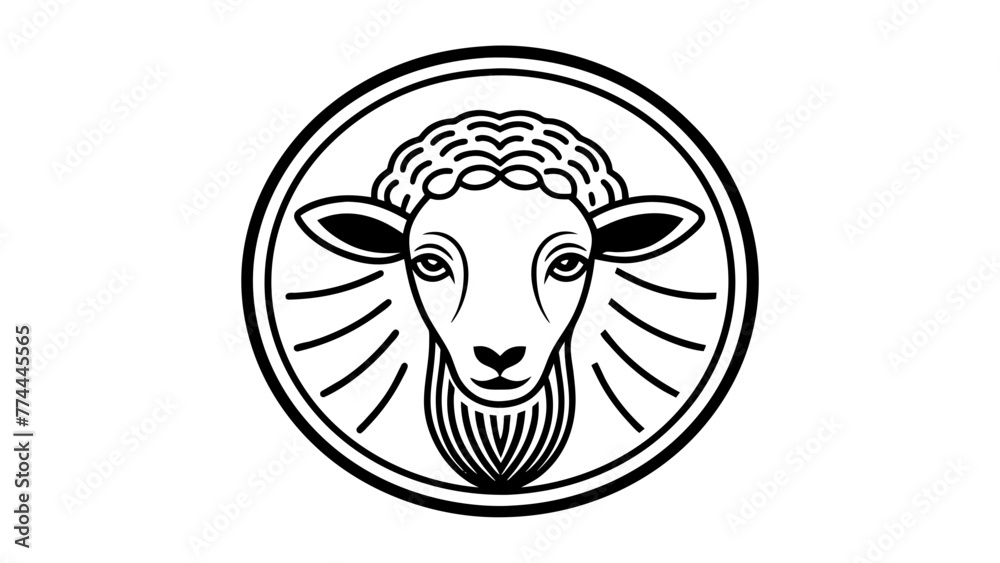 a-lamb-icon-in-circle-logo vector illustration a-lamb-icon-in-circle-logo vector illustration
