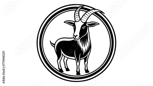 a--goat-icon-in-circle-logo vector illustration