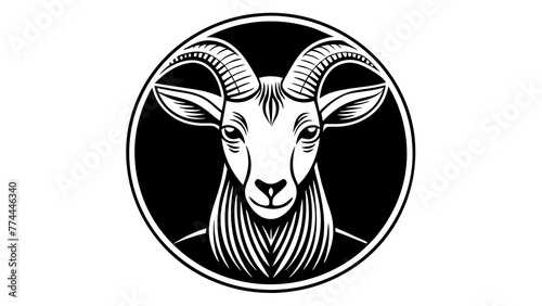 a--goat-icon-in-circle-logo vector illustration
