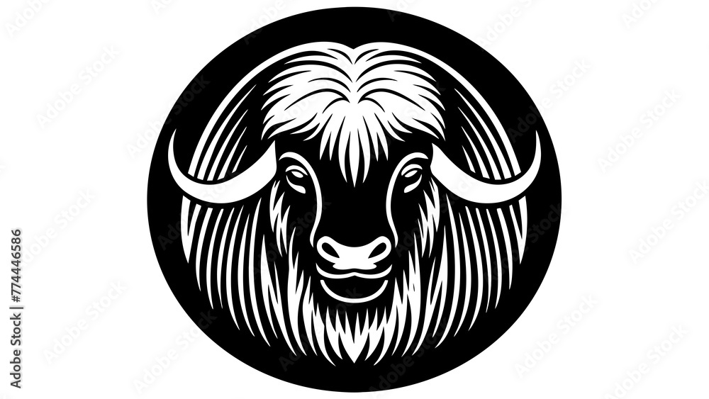 a--buffalo-icon-in-circle-logo vector illustration a--buffalo-icon-in-circle-logo vector illustration